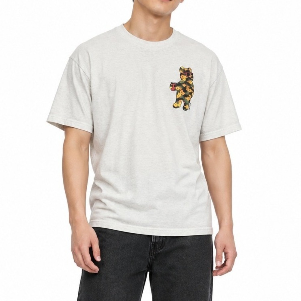 Riot Society Tropical Floral Bear Graphic Tee White Cotton Streetwear T-Shirt